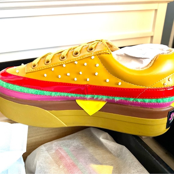 RARE Extra Cheese Please Burger Sneakers - Picture 4 of 11
